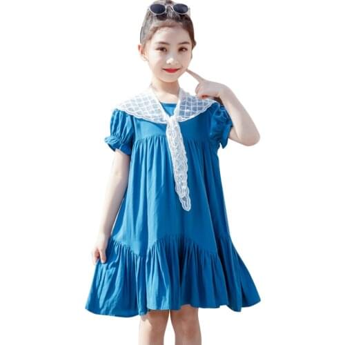 Girl Dress Plaid Pattern Party Girl Dress Patchwork Dress Kids Casual Style Costume For Girls Summer