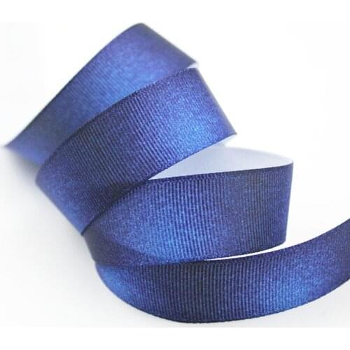 Polished dark blue denim pattern printed grosgrain ribbon 9-75mm DIY handmade materials christmas wedding gift wrap tape ribbons