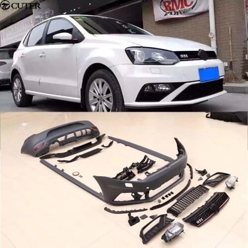 Polo GTI Style PP Unpainted Auto Car Front Bumper Rear bumper diffuser For Volkswagen Polo GTI body kit 11-15