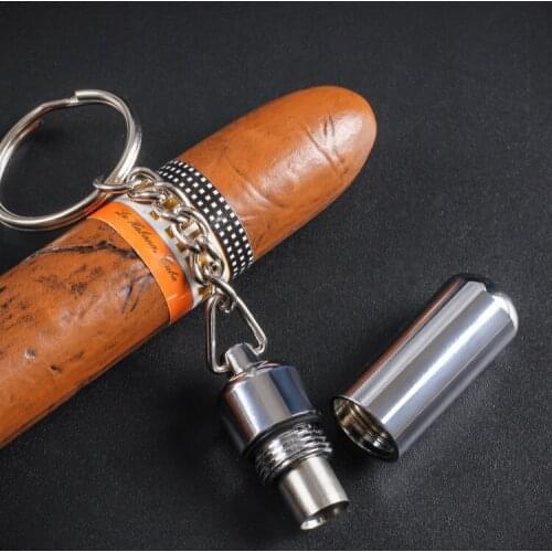 Cigar Punch Cigar Drill Stainless Steel Portable Cigar Scissors Tool Accessories Portable With Keychain