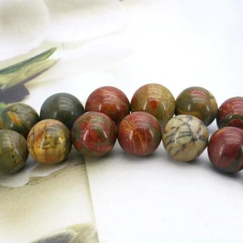 Multicolor picasso round shaped loose beads 12mm 15" hot sale DIY stone beads female jewelry wholesale retail