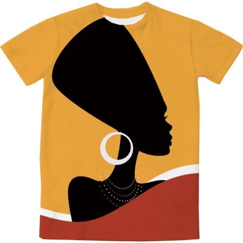 REAL American US SIZE African Queen Nef Custom Made Sublimation Print Mens Clothing Top T-Shirt