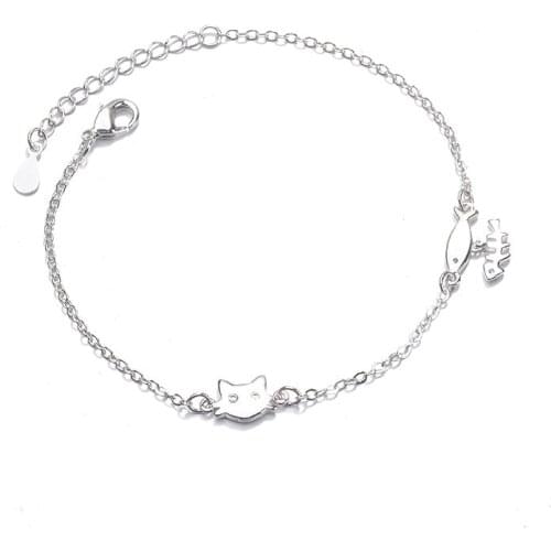 Cat Fish Bracelet For Women Zircon Crystal Chain Charm Original Simple New Trendy Female Holiday Fashion Jewelry Gift BOYULIGE