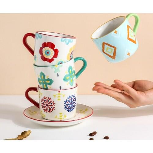 Sichuan island house original children drink a cup of coffee cup mug office household ceramic cup milk cup breakfast cup