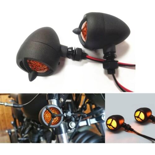 Cafe Racer Vintage LED Turn Signal Blinker Light Propeller Design Indicator Signals Lamp for Harley 48/883/1200 Bobber Universal