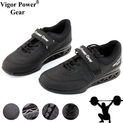 Vigor Powe Gear High Quality Weight Lifting Shoes For Suqte Power Lifting Exercise Training Leather Non Slip Weightlifting Shoe