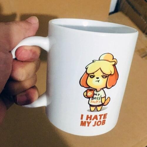 Funny Dog Mug I Hate My Job 11oz Creative Ceramic Coffee Mug and Tea Cup Friends Christmas Gift