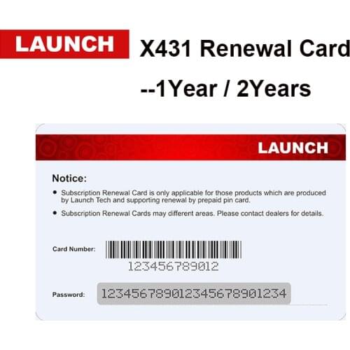 LAUNCH Renewal Card/Update Card/Pin card Extend 1/2 years' update Service for x431 V+/V/PROS Mini/PRO Mini/PRO/PROS/PRO3S/ Diagu