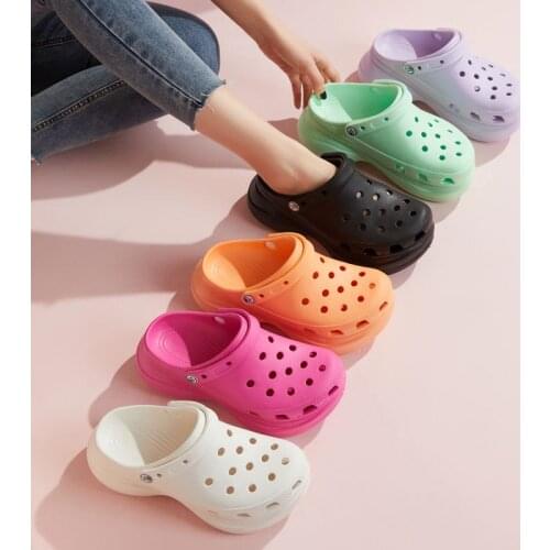 7CM High Heels Women Sandals Classics INS New Casual Shoes For Women Size 35-40 High Quality Female Clogs Colorful Sandalias