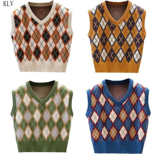 New Fashion Knitted Vest Women Casual Korean Pullover Elasticity Sweater Spring Autumn Sleeveless V-Neck Tank Tops