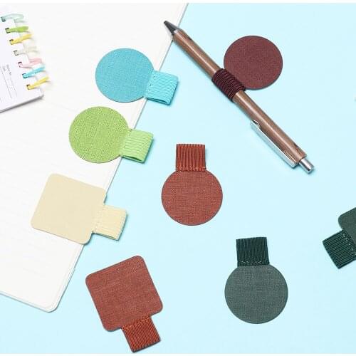 1PCS 16 Style Self-adhesive Leather Pen Clip For Notebooks Journals Clipboards Pen Holder Pencil Elastic Loop