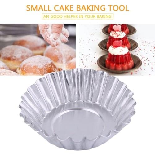 10Pcs Practical Egg Tart Aluminum Cupcake Cake Cookie Mold Professional Lined Mould Tin Baking Tools Kitchen Use Good Quality