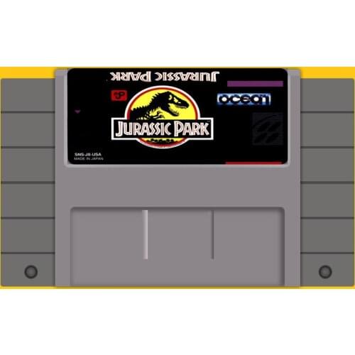 Jurassic Park 16 bit Big Gray Game Card For USA NTSC Game Player