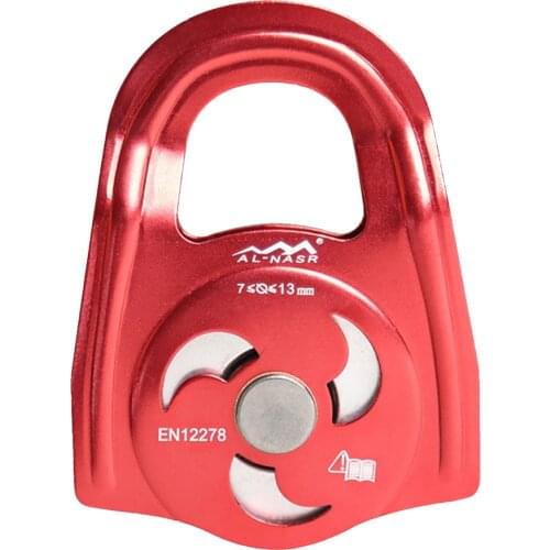 36KN Rope Pulley Heavy Duty Mountaineering Climbing Equipment w/ CE Certification for 8-13mm Rope Fixed Speed Trolley