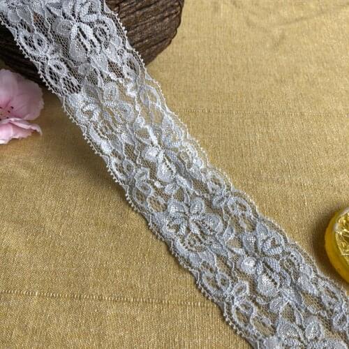 5.5cm S1005 width grey elastic lace fabric diy crafts sewing decoration accessories for garments elastic lace trim