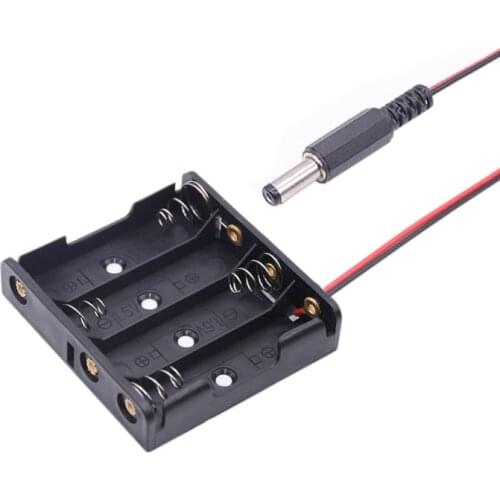 500pcs/lot Plastic Holder Box For 4 x AA With DC2.1x5.5mm Plug Battery Storage Case Diy Power Bank Iqos Batteries Holder