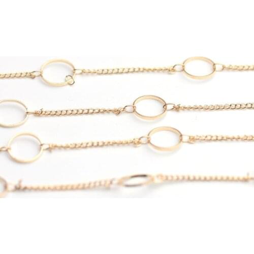 DIY Handmade Jewelry Accessories Gold Pure Copper Chain Necklace Bracelet Semi-Finished Material Lantern Ring Ultra-Fine Chain