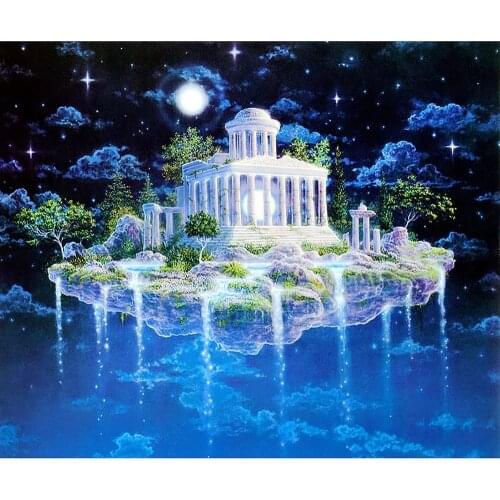 ARMYQZ5DDIY Diamant Stickerei EINE Burg in die luft Volle Platz/runde Diamant Malerei Kreuz Stich Kit Mosaik Wohnkultur