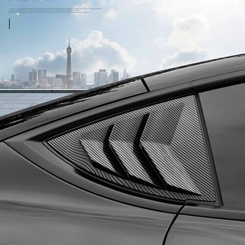 Car Accessories for Tesla Model 3 Y 2020 2021 ABS Carbon Fiber Grain Rear Window Louvers Shutters Blinds Cover Trim