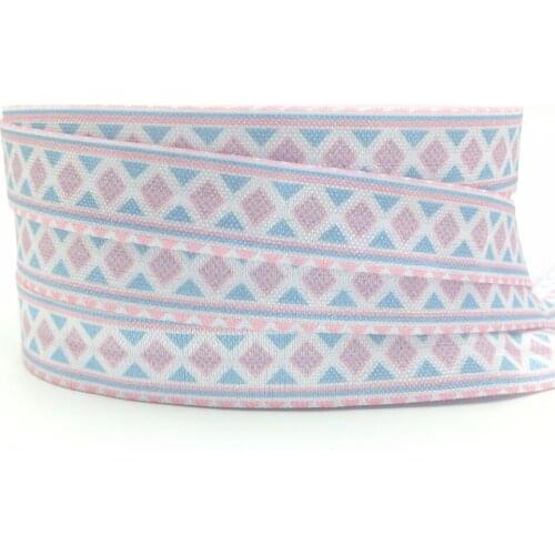 Diamond Print Fold Over Elastic Hot Sale 5/8" FOE Elastic Ribbon for DIY Headwear Hair Accessories 10Yards/lot