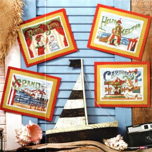 CD363 Cross Stitch Kit Package Greeting Cards Needlework Counted Cross-Stitching Kits Christmas Mothers Fathers Day Birthday
