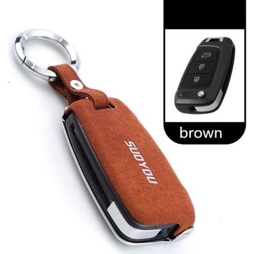 Genuine Leather car key holder cover Galvanized Alloy For Hyundai Solaris 2 Elantra i30 i35 i40 Tucson Kona 2017 2018