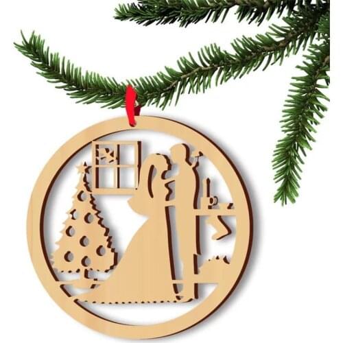 Wood crafts, laser cut christmas decoration supplies,christmas ornament craft