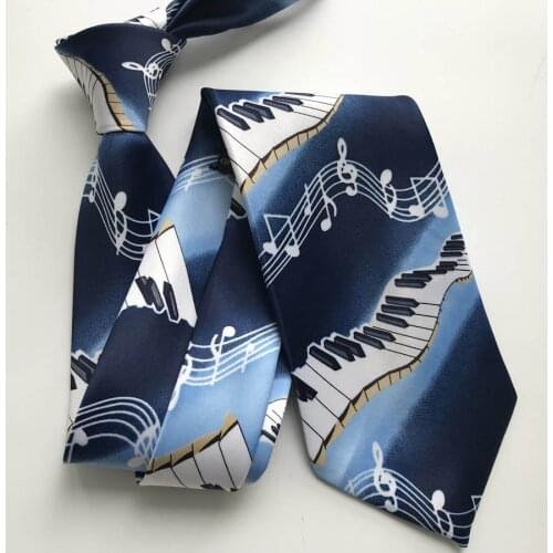 2019 Designers Men Tie Fashion Music Printed Necktie Piano with Musical Notes Ties for Musician