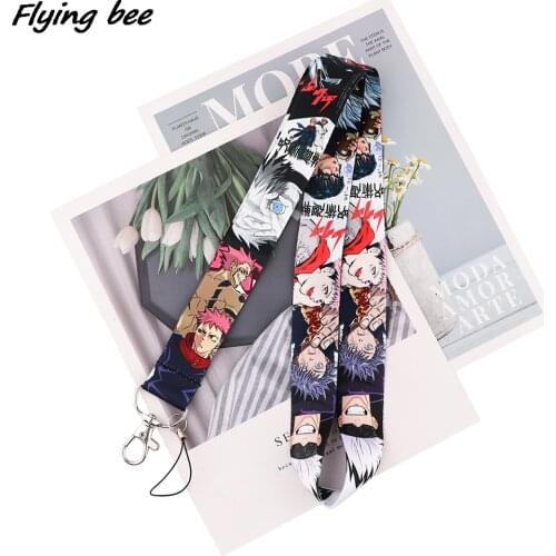 Flyingbee Jujutsu Kaisen Neck Strap Lanyard For Keys ID Card Gym Mobile Phone Straps USB Badge Holder DIY Lariat Lanyard X1779