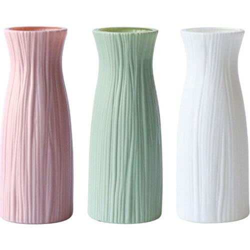 Flowerpot Flower Vase PP Shatter-proof Nordic Beautiful Home Decor Plastic Flower Vase Decoration Home White Vases Imitation