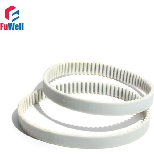 HTD5M-2640/2650/2660/2690 Timing Belt White PU Toothed Belt 15/20/25/30mm Width Polyurethane Closed Loop Transmission Belt