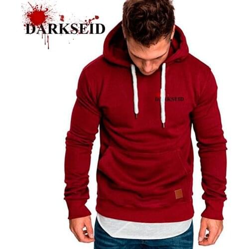 Fashion Mens Sports Hoodie Solid Color Outdoor Sports Hoodie Winter Warm Hoodie