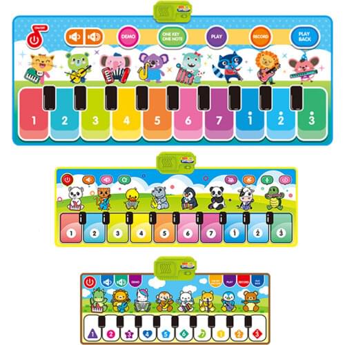 Musical Mat Baby Piano With Animal Voice Playing Carpet Music Instrument Montessori Toy Early Educational Game Toy For Children