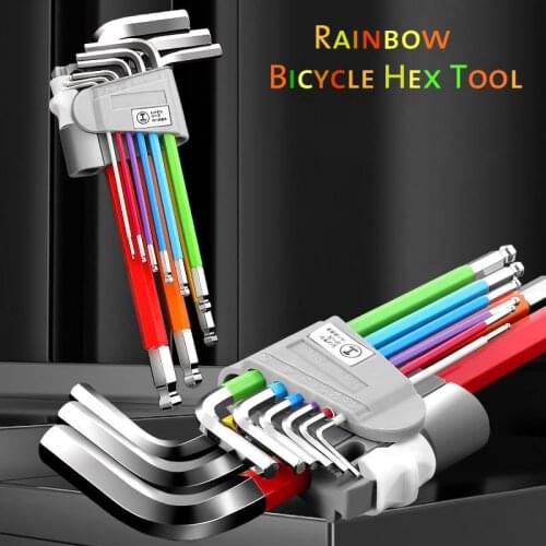 Bicycle Repair Tool 9PCS Allen Key Set Wrench Kit For Allen Screw Long Arm Hex Key Set 1.5mm To 10mm Hexagon Spanner Hand Tools