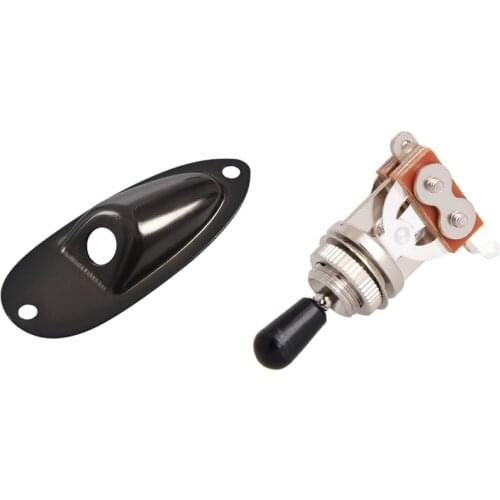 Jack Plate, Black for Stratocaster & Electric Guitar Toggle Switch 3 Way in Black (Rhythm Treble) Pickup Selector