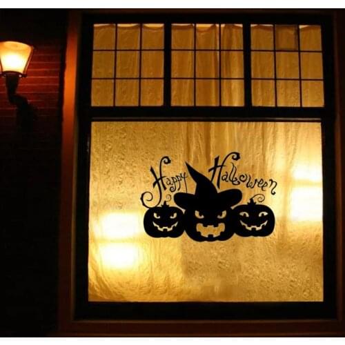 Halloween Window Decal Witch Pumpkin Halloween Stickers Winter Wall Decals For Kids Rooms Halloween Christmas Window Decorations