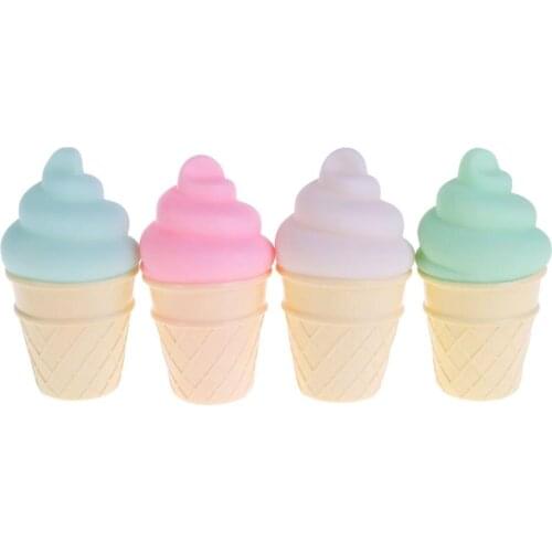 Novelty Ice Cream Cone Shaped Night Light Desk Table Lamp Kids Children Decor