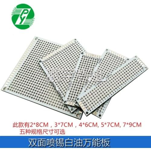 PCB Circuit Board 2x8 3x7 4x6 5x7 7x 9CM Double-sided Tin White Oil Universal Board 1.6 Thick Experimental Board