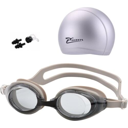 Swimming Cap Swim Goggles Professional Anti-fog Swim Pool Glasses Earplug Swimwear for Men Women Kids Adult Waterproof Eyewear