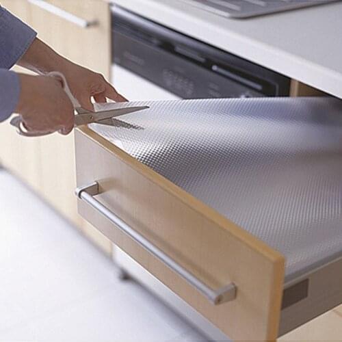 Transparent Non-Adhesive Cupboard Cabinet Shelf Drawer Liner Non-Slip Mat Diamond stripe 120*45cm/150*30cm