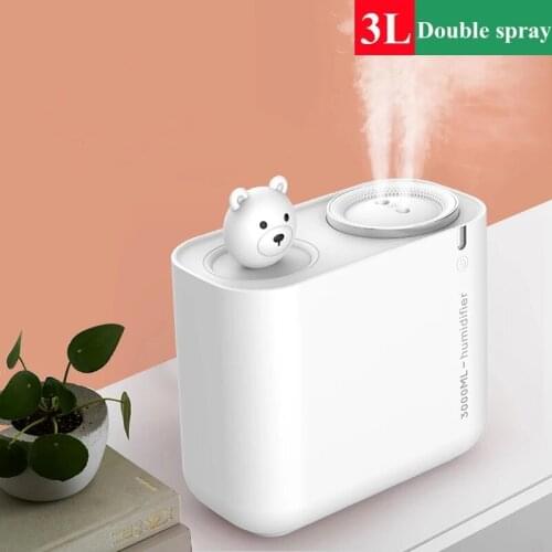 RIGOGLIOSO USB Air Humidifier Diffuser 3000ml Water Mist Diffuser Dual Spray Nozzle Head Ultrasonic Humidifier Mist Maker Fogger