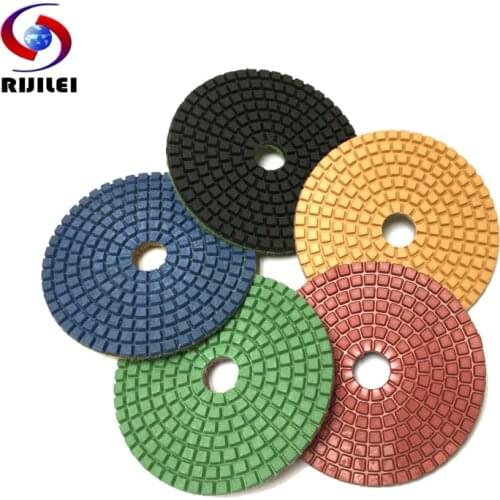 RIJILEI 7PCS 80mm Wet Flexible Marble Polishing Pad 3Inch Diamond Polishing Pads For Granite Stone Concrete Grinding Discs 3DS1