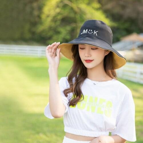 Ladies Four Seasons Hat Fashion Chinese Version Sunshade Sunscreen Big Eaves Embroidered Letters Cartoon Rabbit C38
