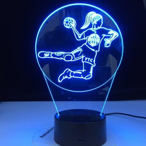 Handball Player Figure 3D LED Night Light USB Children Kids Gift Baby Nightlight Sports Desk lamp Dropshipping Gift