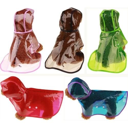 Outdoor Puppy Pet Rain Coats Transparent S-XL Hoody Waterproof Jackets PU Raincoat for Dogs Cats Apparel Clothes