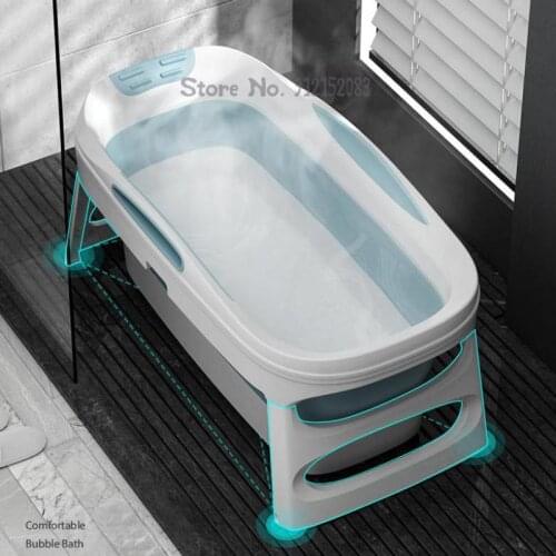 Enlarge Folding Bath Bucket Household Adult Full Body Bath Basin Baby Swimming Bucket Large Size Bathtub Retractable Bath Bucket