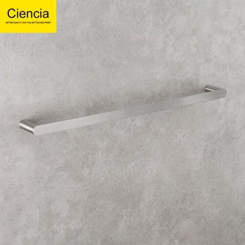 Free Shipping 304 Stainless Steel Single Pole Towel Bar Bathroom Towel Holder Wall Mounted Black Bathroom Towel SBH197