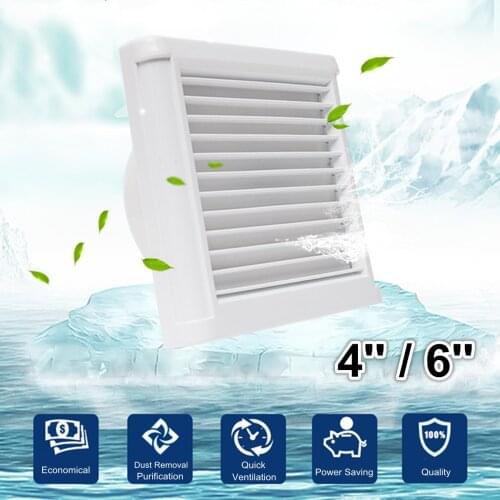 Exhaust Fan Waterproof Mute Bathroom Extractor Ventilating Strong Fan For Kitchen Toilet Window Ventilation Fans 4/6 Inch