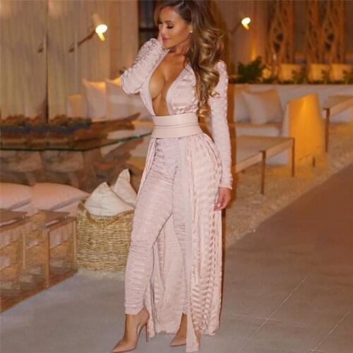 Winter Women 2 Two Piece Set Bandage Party Club Runway Long Coat With Belt Elegant Knitted Cardigan Bodycon Ladies Pants