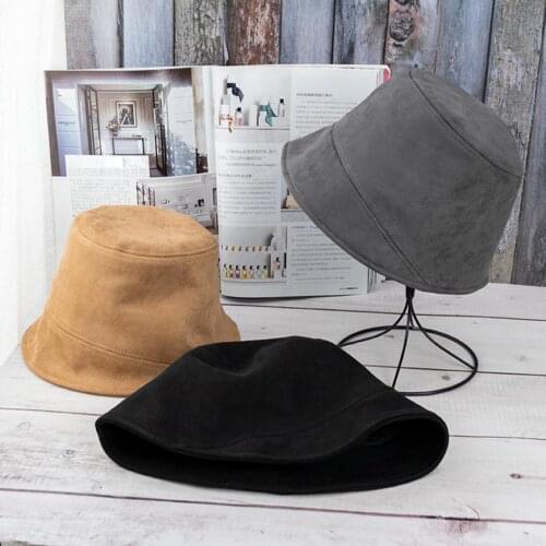 Winter Autumn Warm Unisex Suede Ear Protector Fisherman Bucket Hat Basin Cap Headwear Fisherman Outdoor Cap Men and Woman Hat